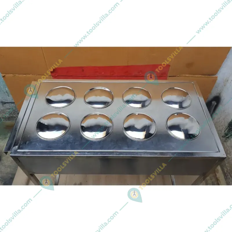 Commercial 8 Containers Stainless Steel Masala Trolley