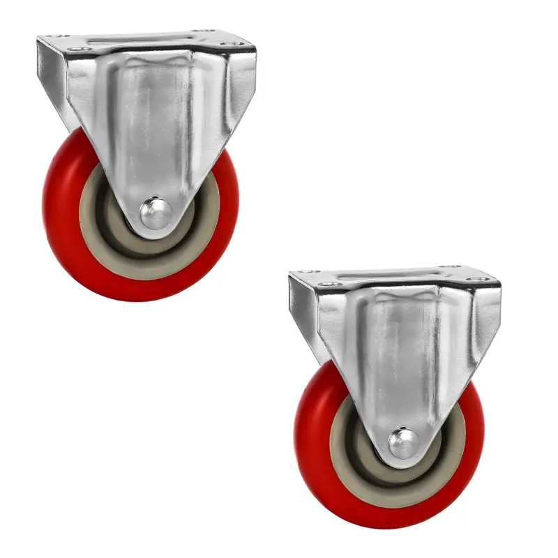 Prakash 8 Inch 2 Pcs Fixed Type Castor Wheel (Sheet Thickness 3 mm)