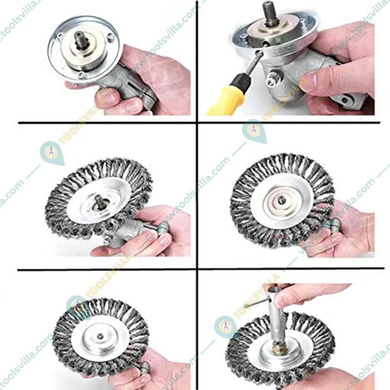 Heavy Duty 8 inch Twisted wire Trimmer Attachment for Petrol Brush Cutter 