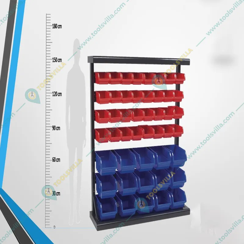 Suwas Trolley 7 Shelves Powder Coated Bin Storage Rack , Load Capacity - 8 Kg/Shelf (Warranty - 1 Year)(SU-BSR-005-1)
