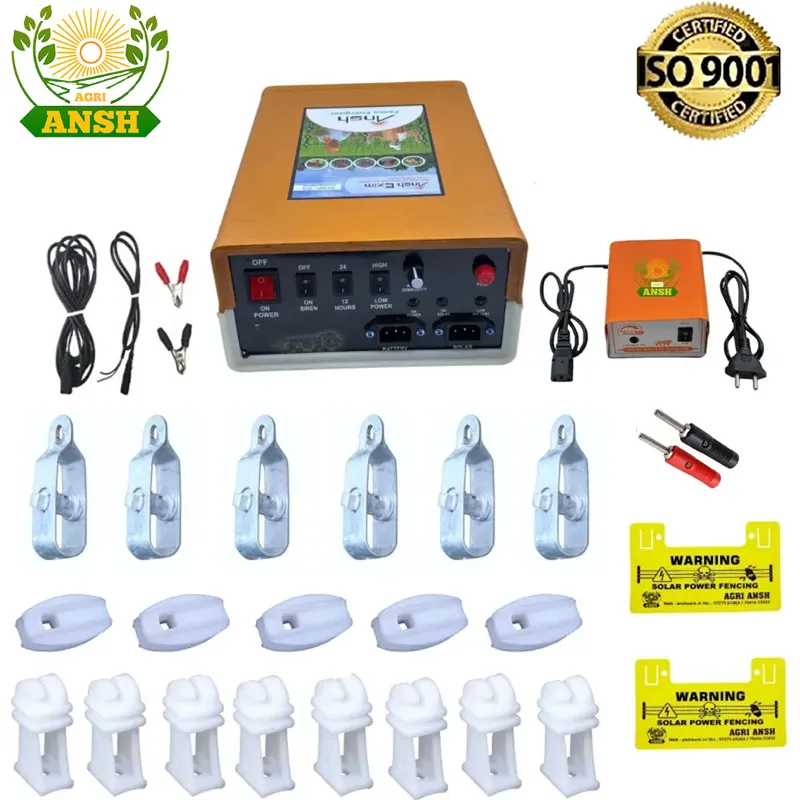  Agriansh 8 kv Solar Zatka Machine Full Set 20 Acre Area Cover Insulator, Adaptor and Wire Tightener