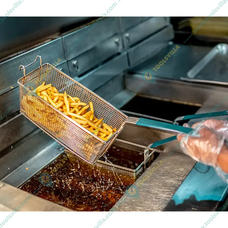 Commercial 8 Liter Gas Operated Deep Fryer with Basket, SS Body