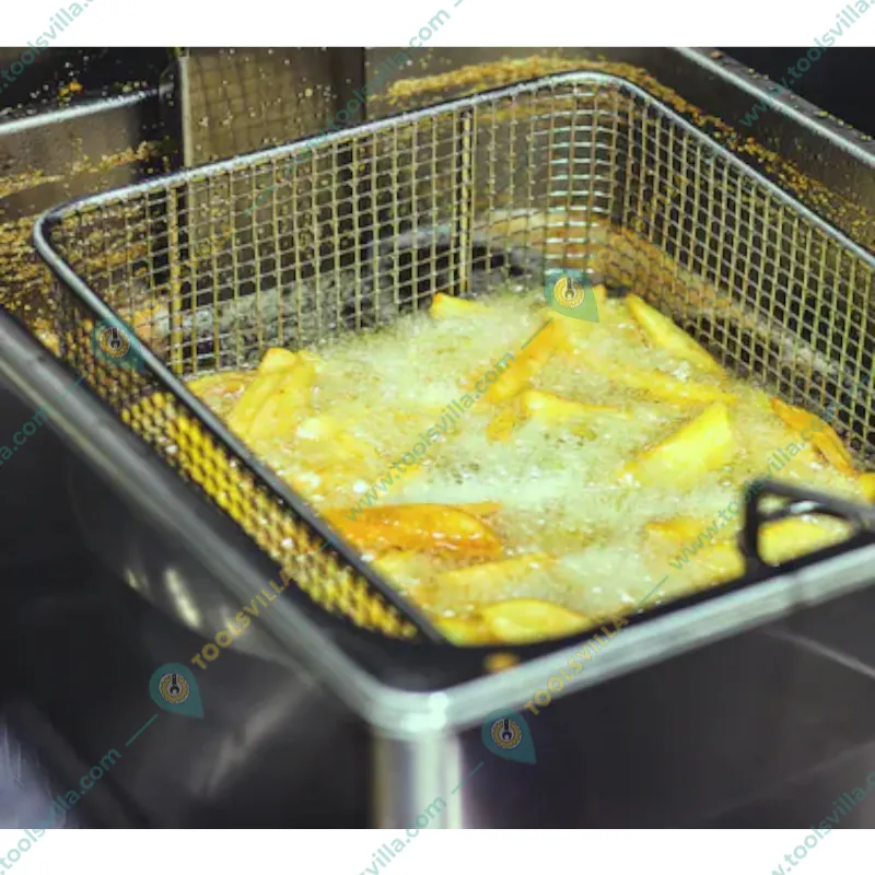 Commercial 8 Liter Gas Operated Deep Fryer with Basket, SS Body