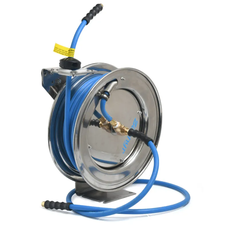 Zephyr 8 mm 15 m 304 Stainless Steel Auto-Retractable Air Hose Reel (ZAR0815SS) with 1 Year Warranty