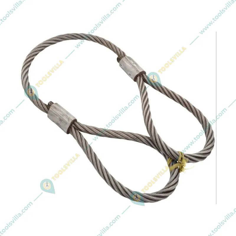 MAHADEV 8 mm 4 Meter Wire Rope Sling,6x19 Steel Core, Single Leg For Lifting, Rigging, and Material Handling