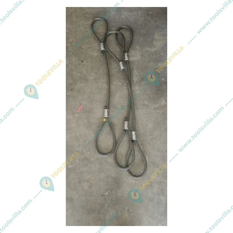 MAHADEV 8 mm 4 Meter Wire Rope Sling,6x19 Steel Core, Single Leg For Lifting, Rigging, and Material Handling