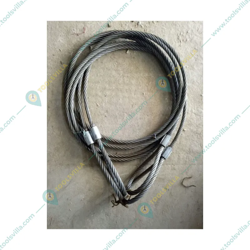 MAHADEV 8 mm 4 Meter Wire Rope Sling,6x19 Steel Core, Single Leg For Lifting, Rigging, and Material Handling