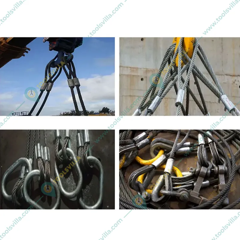 National 8 mm 5 Meter Long Wire Rope Sling For Lifting