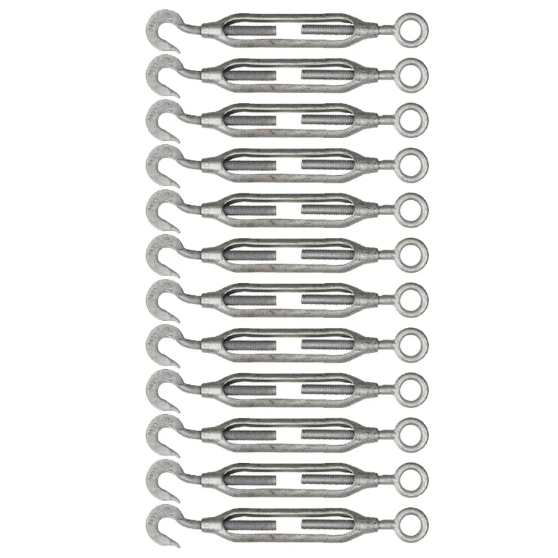 LIFIT 8 mm Eye to hook Commercial Mild Steel Galvanized Turnbuckle (Pack of -12)