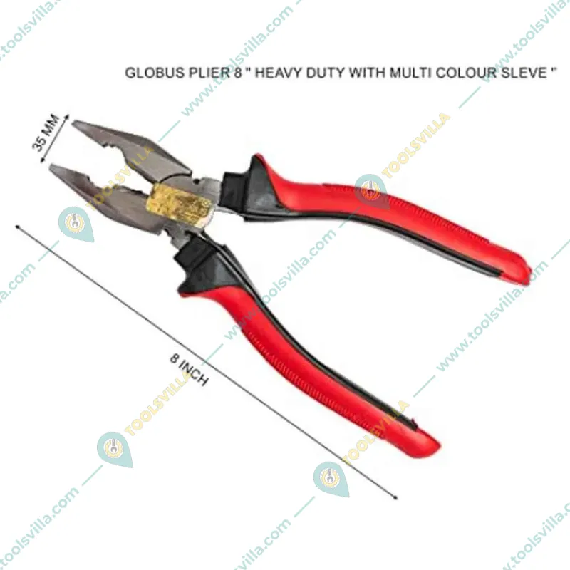 Globus Combo of 8 Pcs 6-7 to 20-22 Steel Double Open End Spanner Set and 8 inch Combination Plier (319)