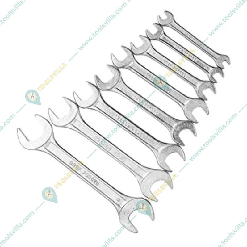 Globus Combo of 8 Pcs 6-7 to 20-22 Steel Double Open End Spanner Set and 8 inch Combination Plier (319)
