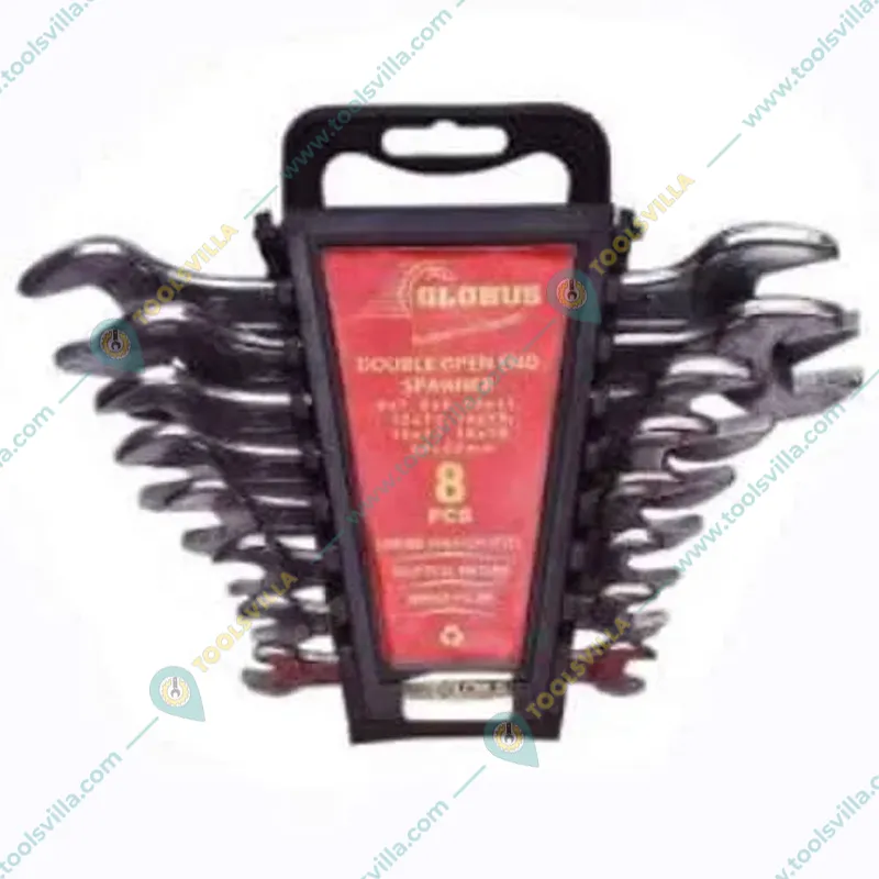Globus Combo of 8 Pcs 6-7 to 20-22 Steel Double Open End Spanner Set and 8 inch Combination Plier (319)