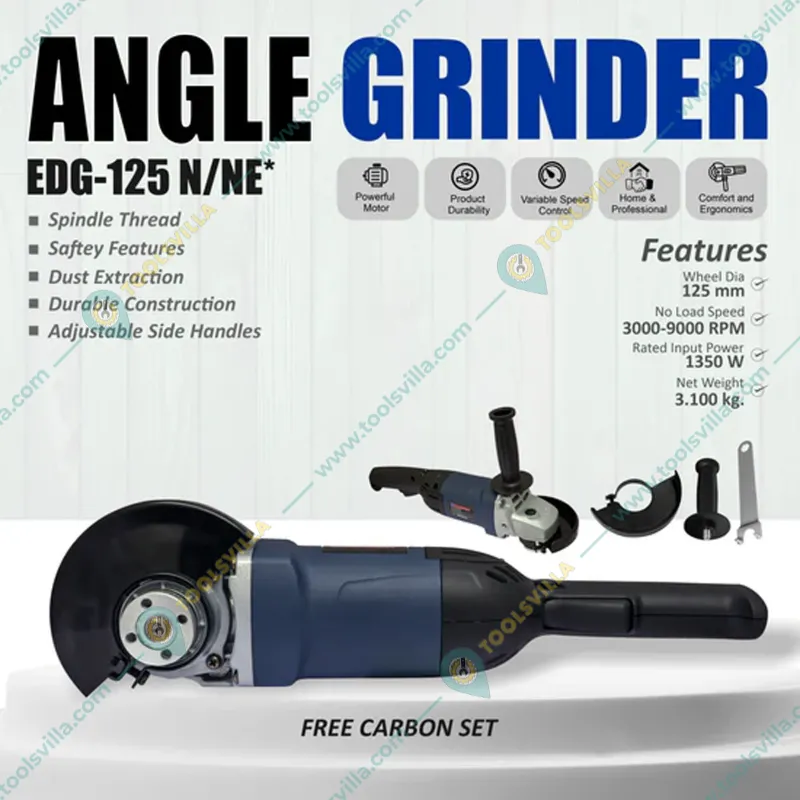 Eastman 125 mm 1350 Watt Angle Grinder, 9000 RPM (EDG-125NE)