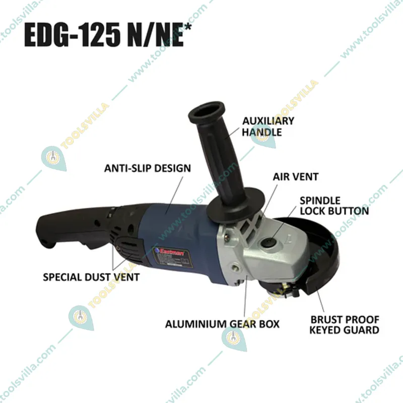 Eastman 125 mm 1350 Watt Angle Grinder, 9000 RPM (EDG-125NE)