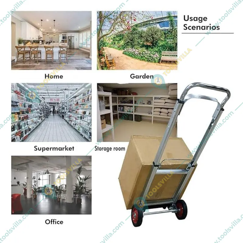 WB WELBUILT - CREATION WITH PERFECTION 90 Kg Load Capacity Aluminium Hand Truck With Rubber Wheels & Telescopic Handle 