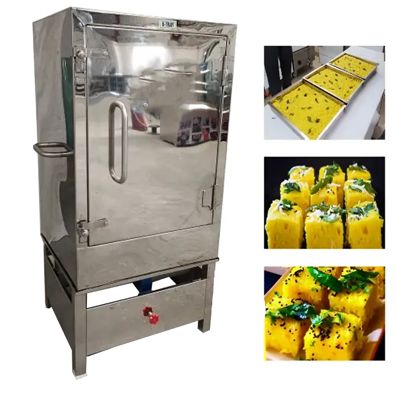 Heavy Duty 9 Tray Stainless Steel Gas Operated Dhokla Making Machine 