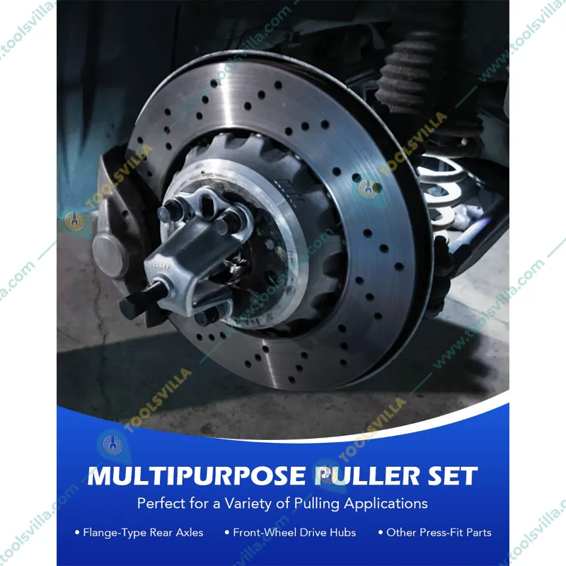 Premium Quality 9 Way Slide Hammer Puller Set, Front Wheel Hub Bearing Remover & Rear Wheel Axle Shaft Puller Tool Kit