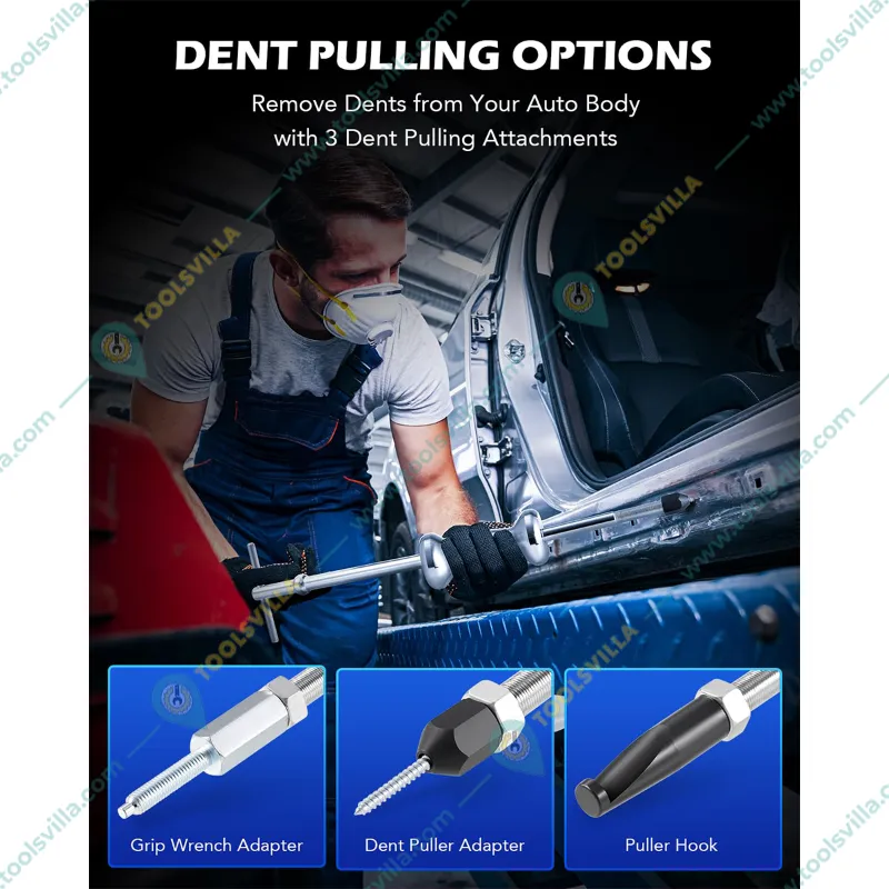 Premium Quality 9 Way Slide Hammer Puller Set, Front Wheel Hub Bearing Remover & Rear Wheel Axle Shaft Puller Tool Kit
