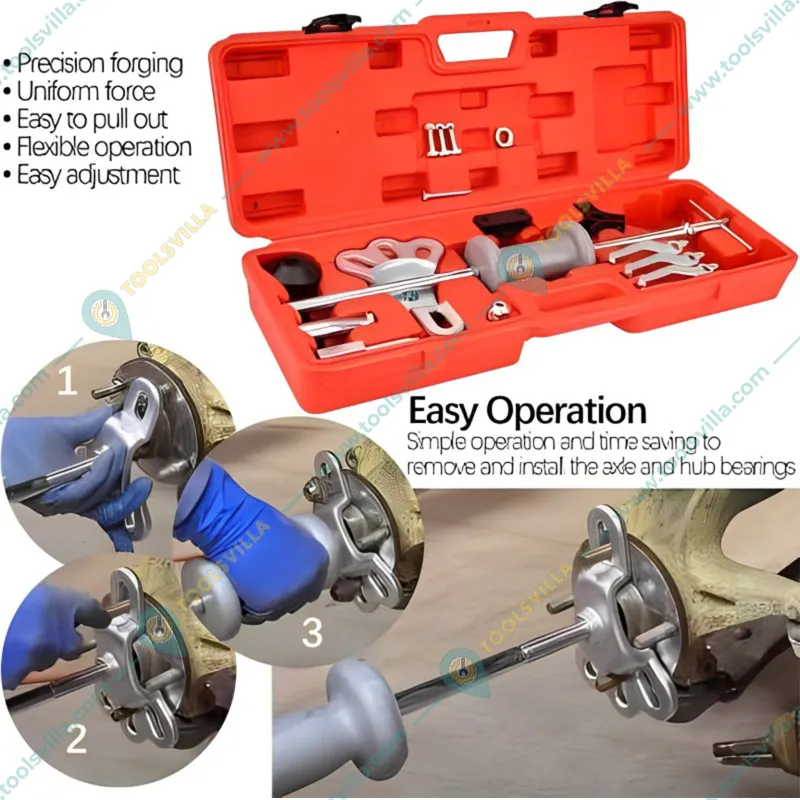 Premium Quality 9 Way Slide Hammer Puller Set, Front Wheel Hub Bearing Remover & Rear Wheel Axle Shaft Puller Tool Kit