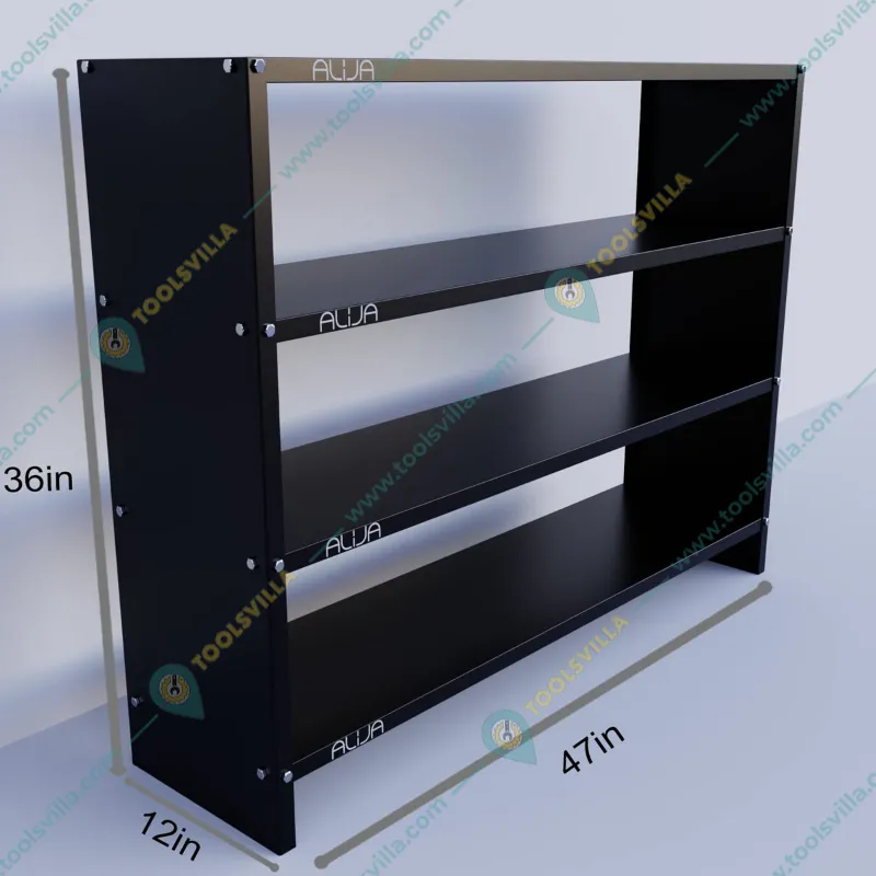 ALIJA Solid Metal Bookcase/Library/Book Shelf/Rack | 36 x47 x 12 Inch (Color-Black)