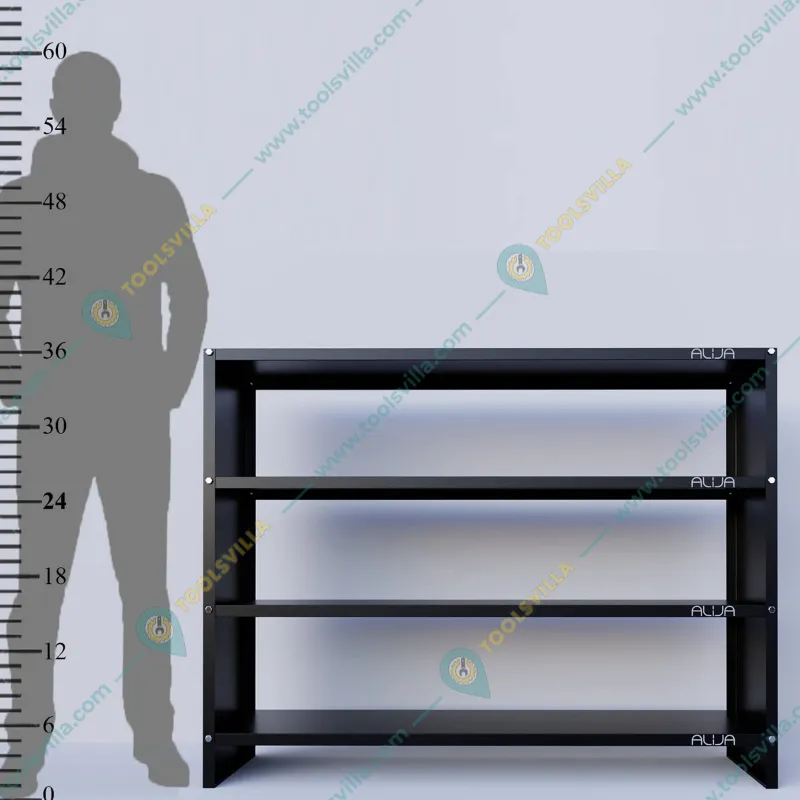 ALIJA Solid Metal Bookcase/Library/Book Shelf/Rack | 36 x47 x 12 Inch (Color-Black)