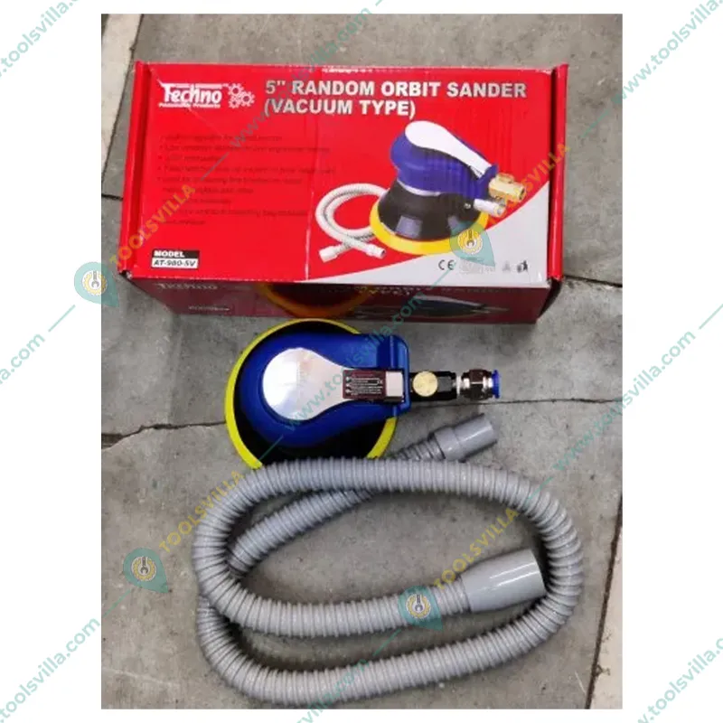 Techno 5" Air Palm Orbit Sander with Vacuum, 9000 RPM Speed (AT-980-5V)