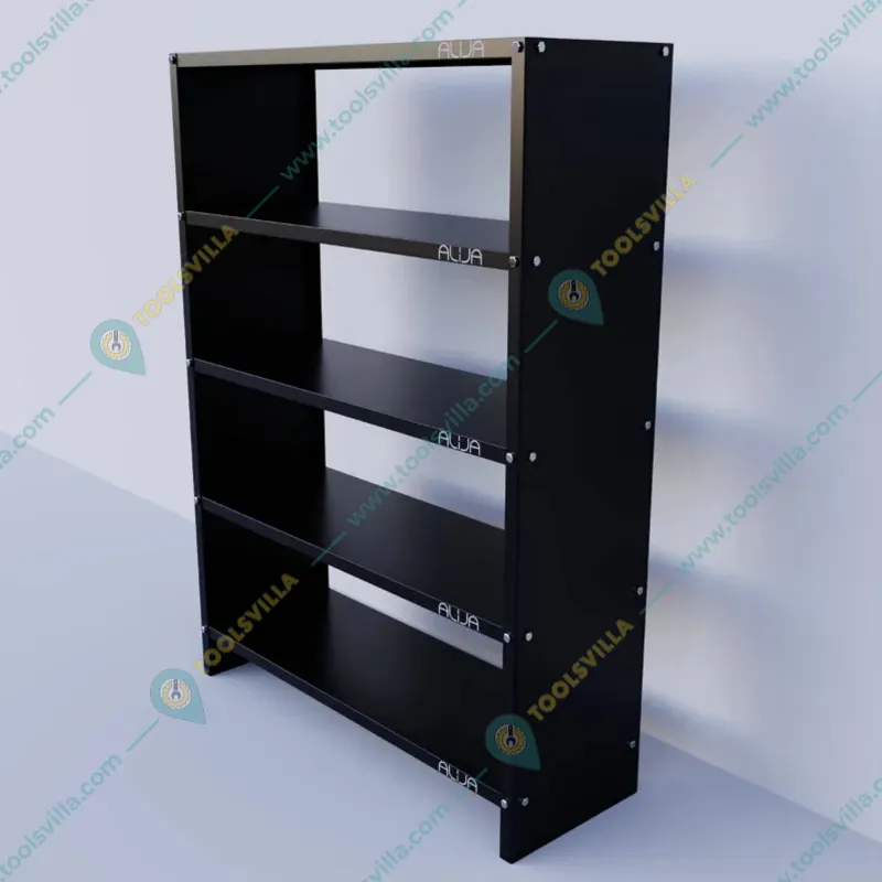 Alija 48 x 35 x 12 Inchs 5 Solid Metal Shelves Multipurpose Rack(Color-Black)