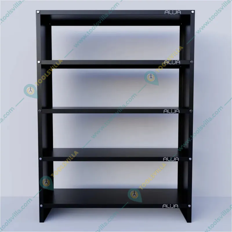 Alija 48 x 35 x 12 Inchs 5 Solid Metal Shelves Multipurpose Rack(Color-Black)