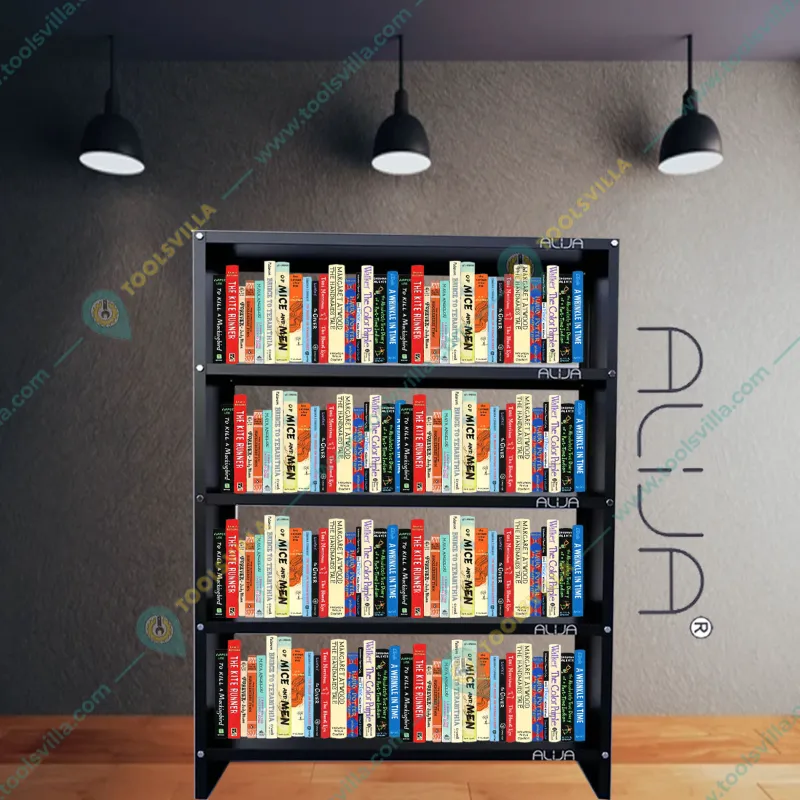 Alija 48 x 35 x 12 Inchs 5 Solid Metal Shelves Multipurpose Rack(Color-Black)