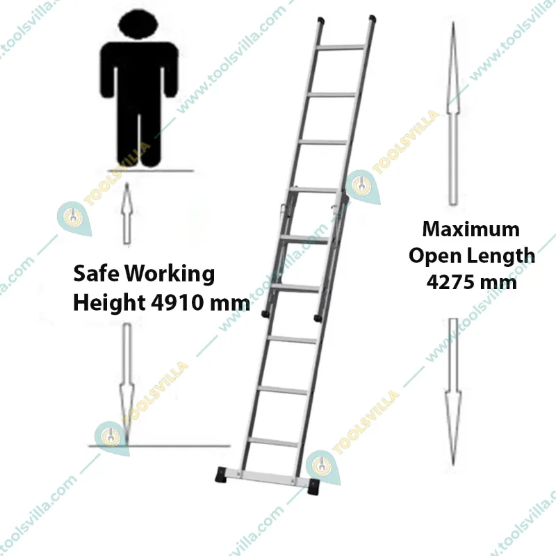 Youngman Aluminum Wall Support Extension Ladder (8X2 Steps)