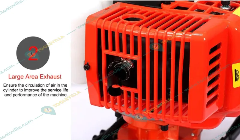 Heavy Duty 63-cc Earth Auger Engine with 152.4 mm (6 inch) Drill Bit | Post Hole Digger | Soil Drilling Machine