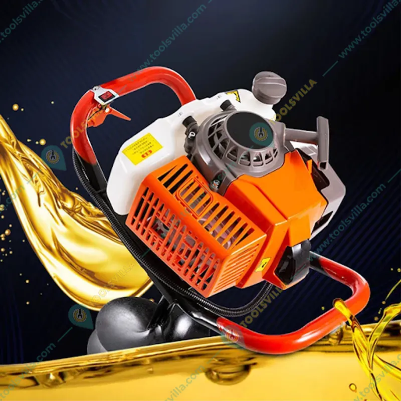 Heavy Duty 63-cc Earth Auger Engine with 152.4 mm (6 inch) Drill Bit | Post Hole Digger | Soil Drilling Machine