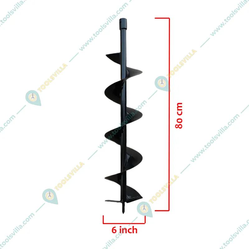 Heavy Duty 63-cc Earth Auger Engine with 152.4 mm (6 inch) Drill Bit | Post Hole Digger | Soil Drilling Machine