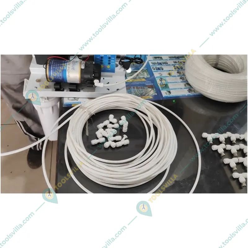 10 Single Nozzle Automatic Fogger Kit with Timer & Filter for 50 feet (1524 cm) Shed with 1 Year Warranty on Motor, Timer and Adapter 