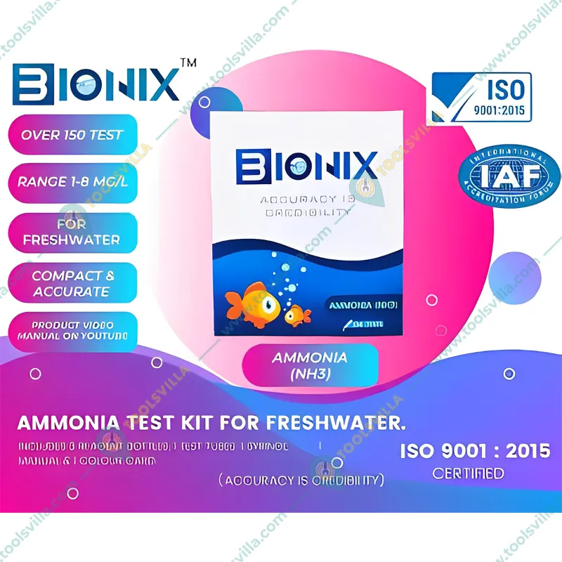 Bionix pH, Ammonia Combo Water Test Kit for Freshwater (200 Tests)