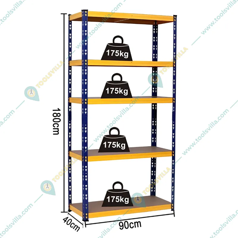 Made In India Boltless Metal storage rack 5 Layers (MDF Sheet) Size 90
