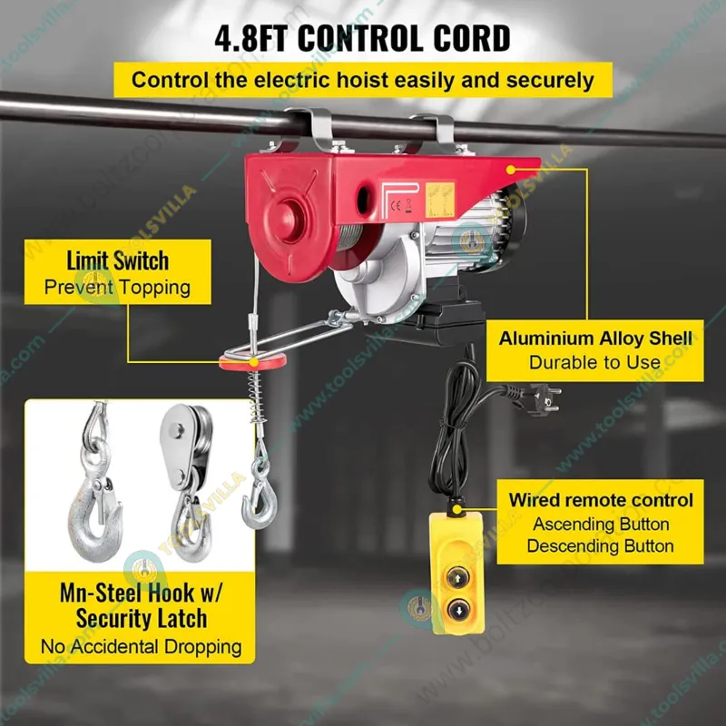 Boltz PA 600 kg Electric Hoist With 1.6 HP 100% Copper Winding Motor, 5 mm Diameter & 20 Meter Long Wire Rope