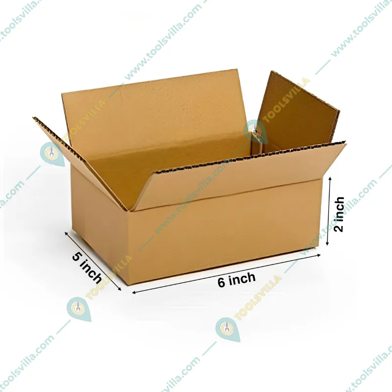 Corrugated 3 Ply Brown Packaging Box, 6x5x2 inch(Pack-25 Pcs)