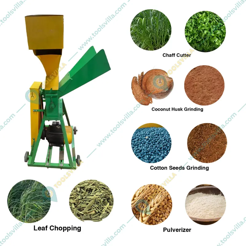 Heavy Duty 5 in 1 (Chaff Cutter, Pulverizer, Coconut Husk Grinding, Cotton Seed Processing, Leaf Chopping) Machine 1000 Kg/hr Without Motor