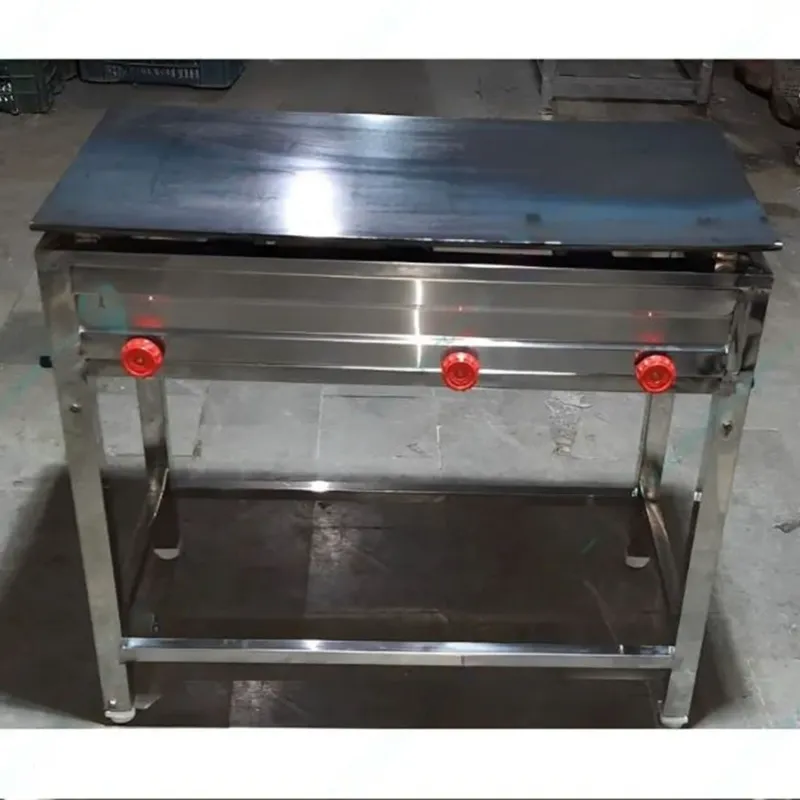 Commercial 3 Burner Dosa Bhatti, Plate Size 18 x 36 inch