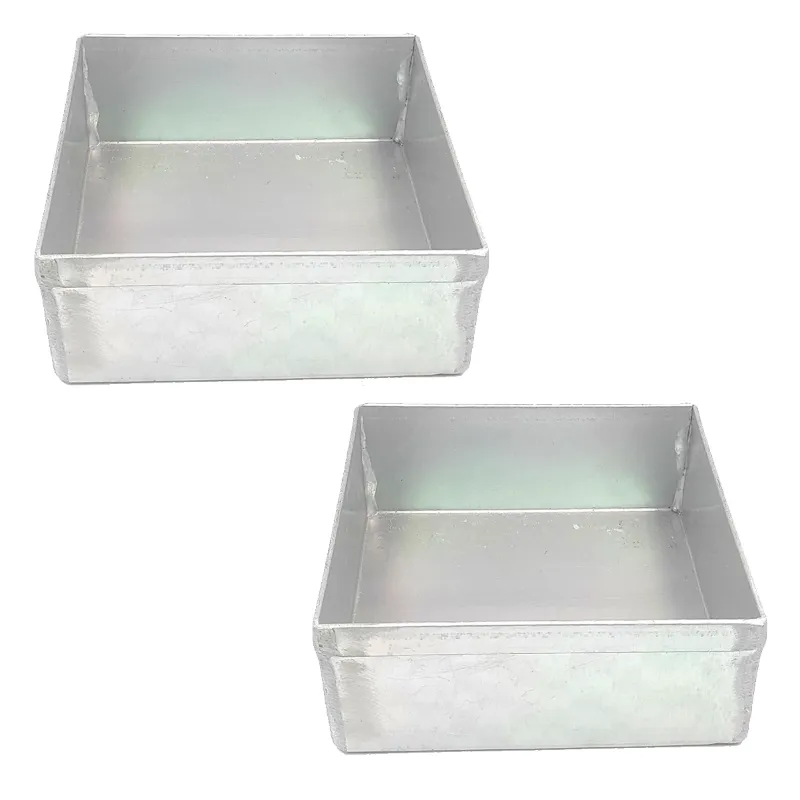 Prime Bakers and Moulders Combo of 10 Inch and 11 Inch Aluminium Square Cake Baking Mould/Pan Tray,2.25 Inch Deep