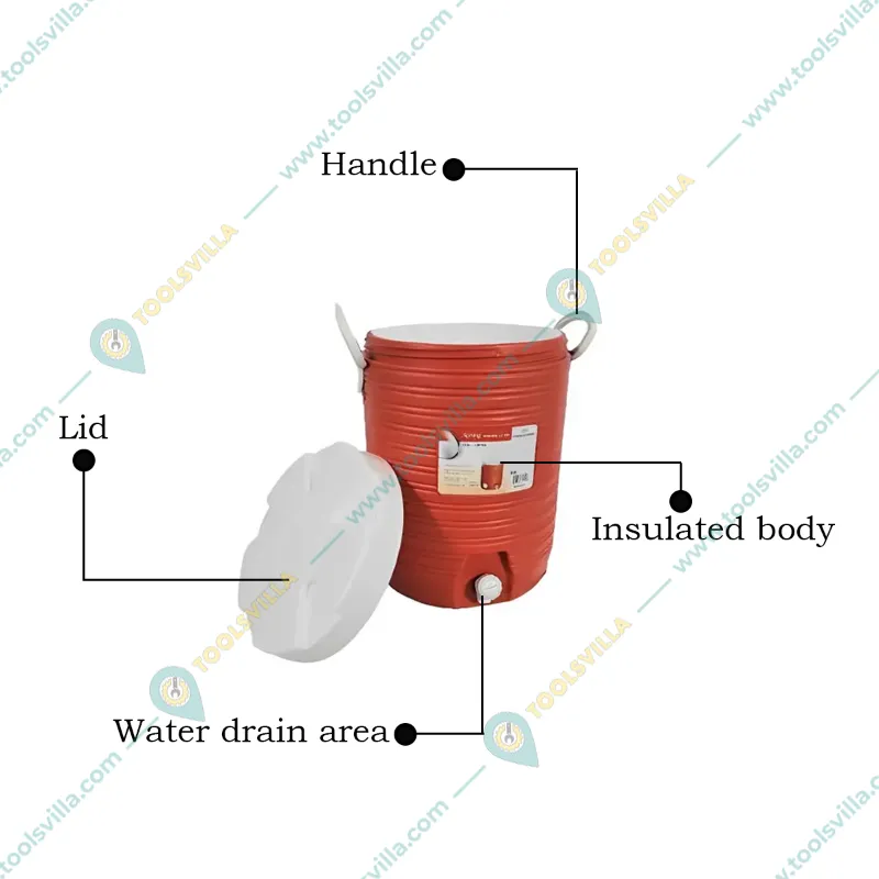 Premium Quality 22 Litre Insulated Round Chiller-Box with Drainage Hole, Perishable Items Storage Ice-Box