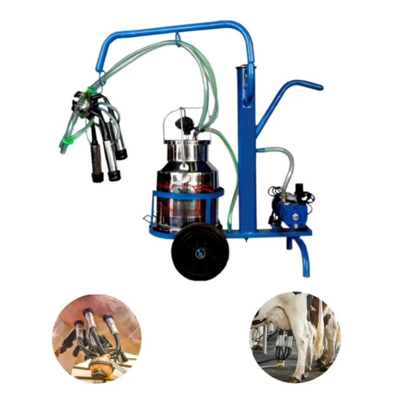 Open Door Trolley Type 0.5 HP Single Bucket Milking Machine With 20 Liters Stainless Steel Bucket
