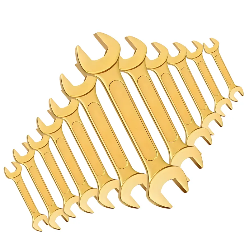 DE NEERS 6x7 to 30x32 mm Non Sparking Double Open Ended Spanner Set (Set No.- 12/12mm)_12 Pcs. Per Set