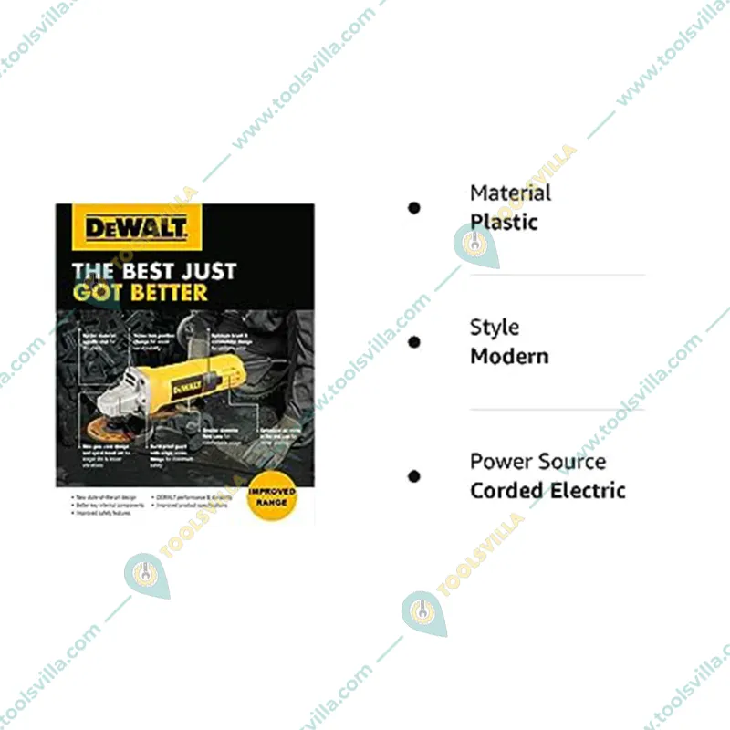 Dewalt 100mm 850W Yellow Plastic Angle Grinder, 11000 RPM (DW801)