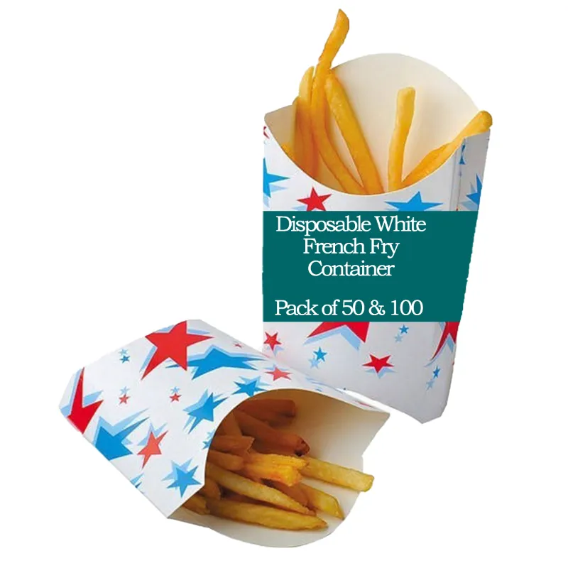 Disposable French Fry Container for Food Takeaway, Picnics, Cinema-Halls 