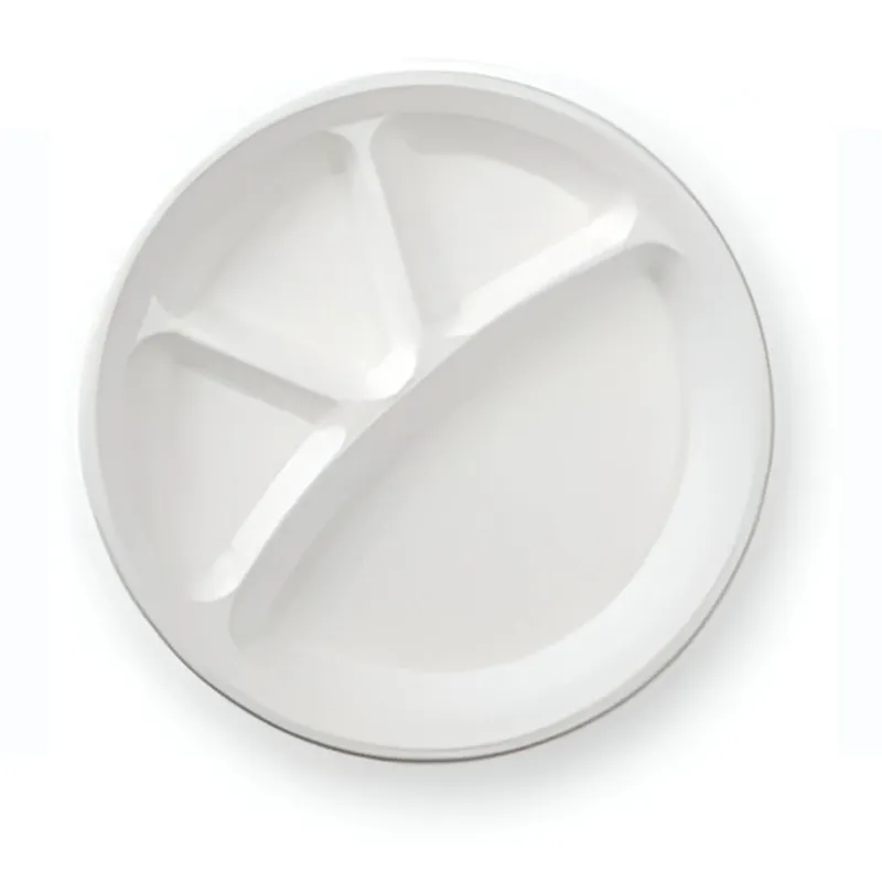 4 Compartment Round Eco-Friendly Plates(Pack-50)