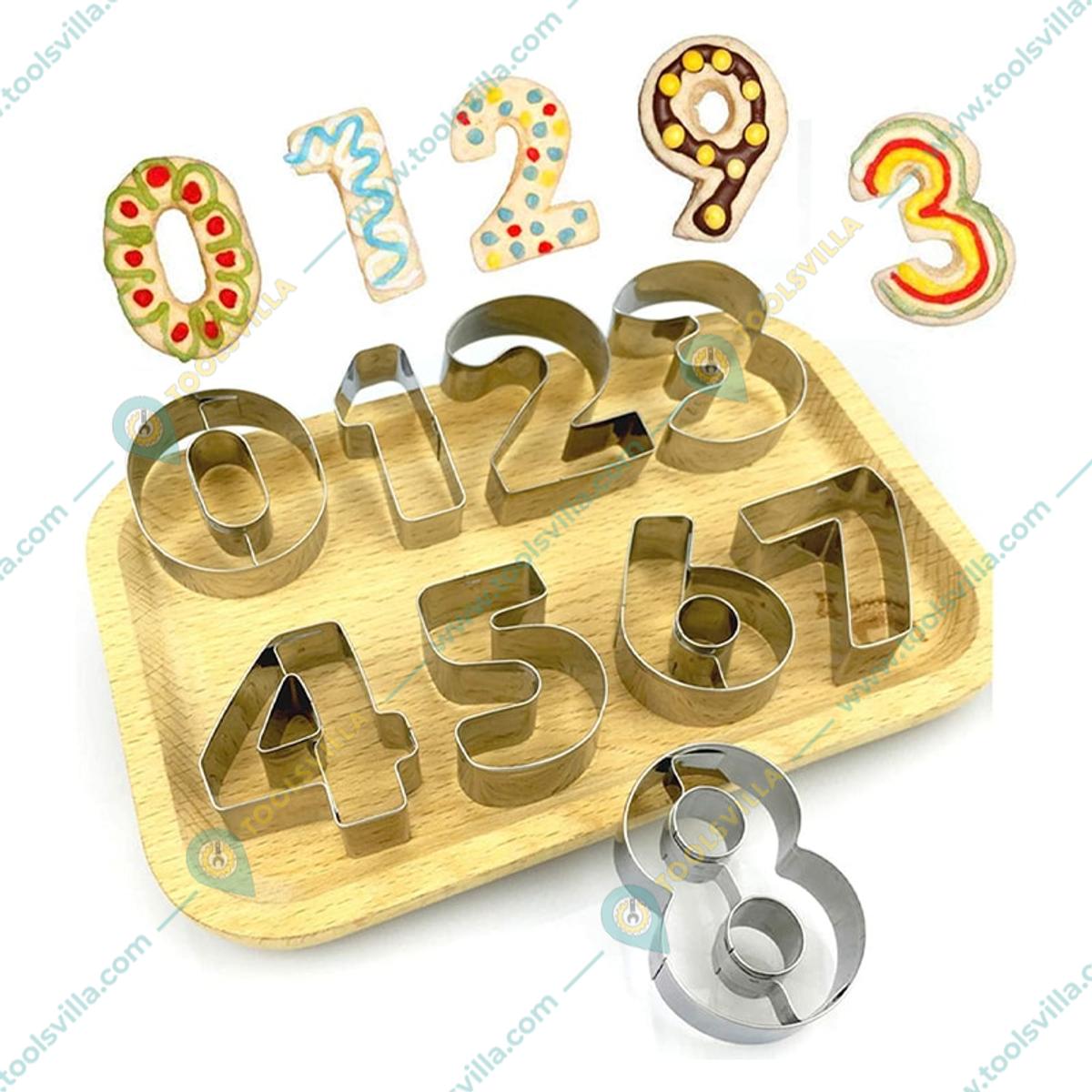 0 to 9 Numbers' Food Grade SS Biscuit, Cookie Cutter Mould