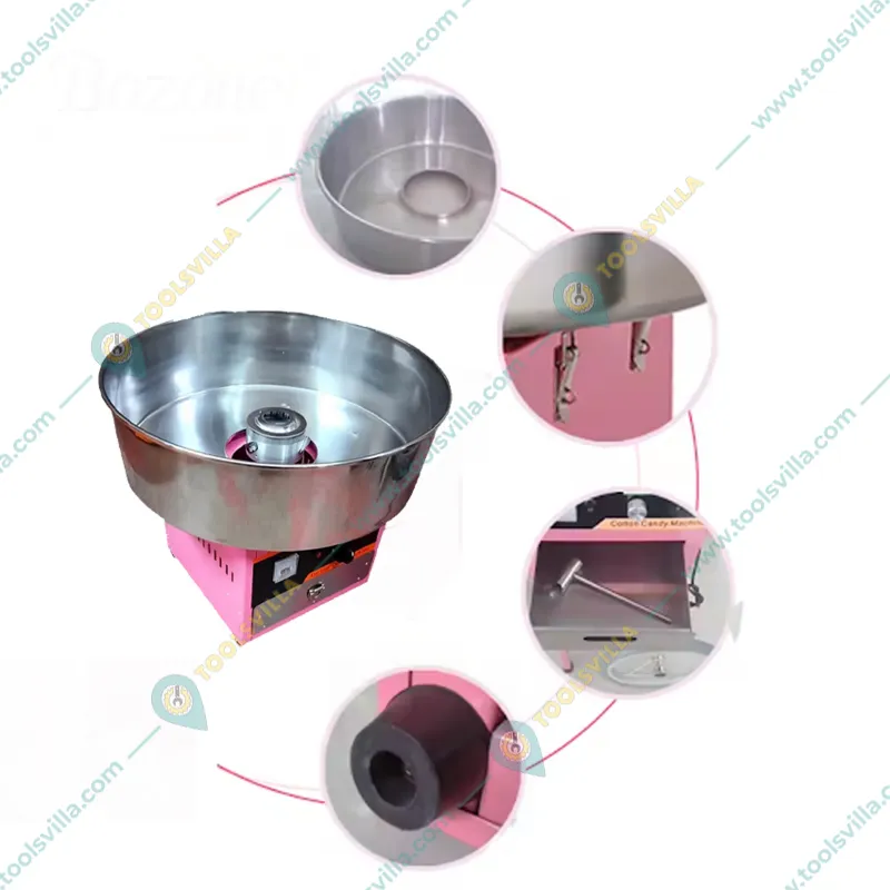 Commercial Gas and Battery Operated Cotton Candy Machine with 0.75 HP Motor with Free Sugar Scoop
