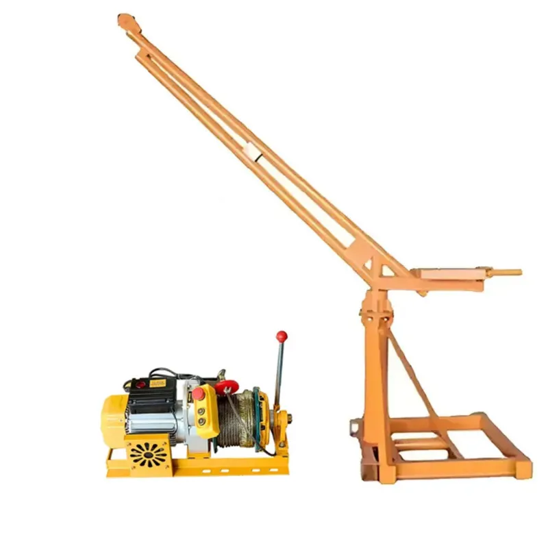 HT 500 kg Load Capacity 360° Mini Crane With Electric Clutch Winch,5 HP & 40-Meter 8 mm Wire Rope 
